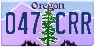 OR license plate 047CRR