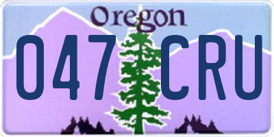 OR license plate 047CRU