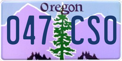 OR license plate 047CSO