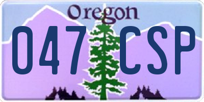 OR license plate 047CSP