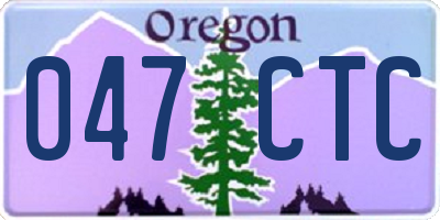 OR license plate 047CTC