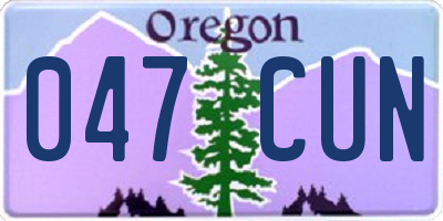OR license plate 047CUN