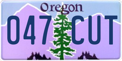 OR license plate 047CUT