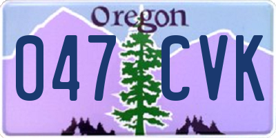 OR license plate 047CVK