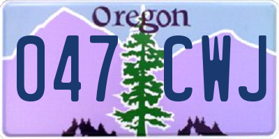 OR license plate 047CWJ