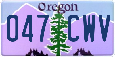 OR license plate 047CWV