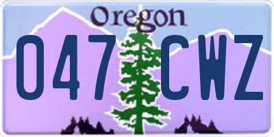 OR license plate 047CWZ