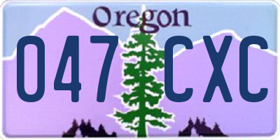 OR license plate 047CXC
