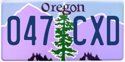 OR license plate 047CXD