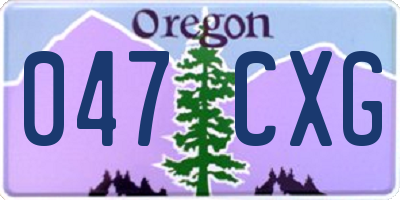 OR license plate 047CXG