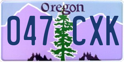 OR license plate 047CXK