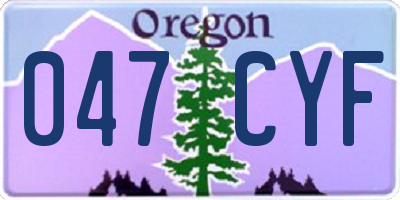 OR license plate 047CYF