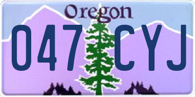 OR license plate 047CYJ
