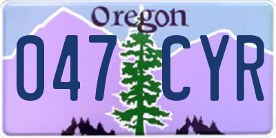 OR license plate 047CYR