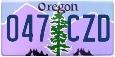 OR license plate 047CZD