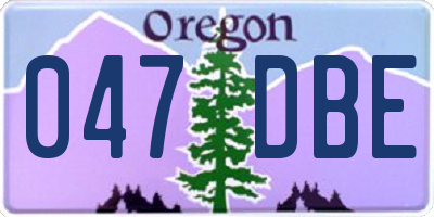 OR license plate 047DBE
