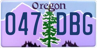 OR license plate 047DBG