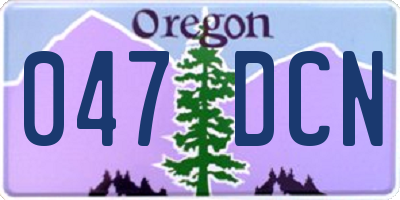 OR license plate 047DCN