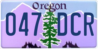 OR license plate 047DCR