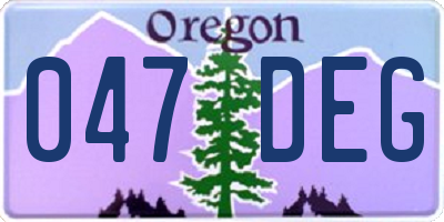OR license plate 047DEG