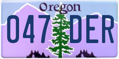 OR license plate 047DER