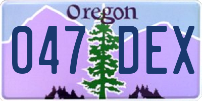 OR license plate 047DEX