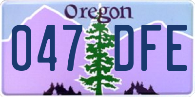 OR license plate 047DFE
