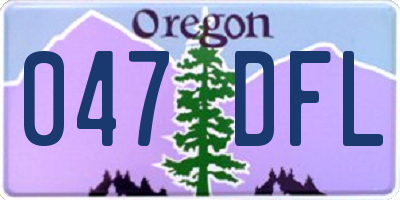OR license plate 047DFL