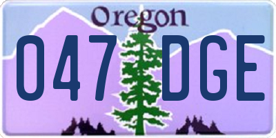 OR license plate 047DGE
