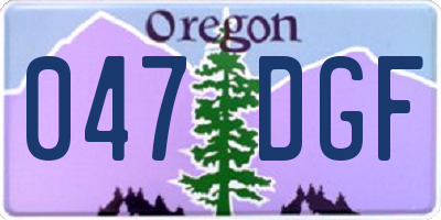OR license plate 047DGF