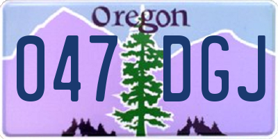 OR license plate 047DGJ