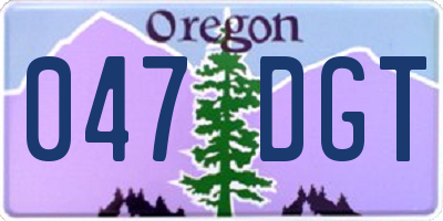 OR license plate 047DGT