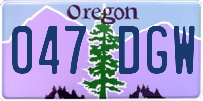 OR license plate 047DGW