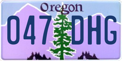 OR license plate 047DHG