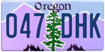 OR license plate 047DHK