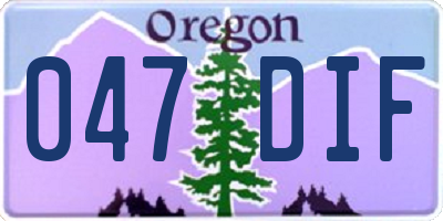 OR license plate 047DIF