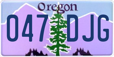 OR license plate 047DJG