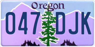 OR license plate 047DJK