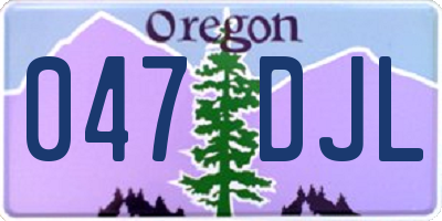OR license plate 047DJL