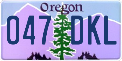 OR license plate 047DKL