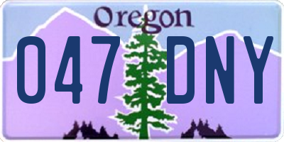 OR license plate 047DNY