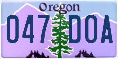 OR license plate 047DOA