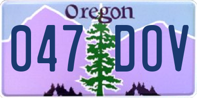 OR license plate 047DOV