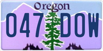 OR license plate 047DOW