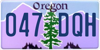 OR license plate 047DQH