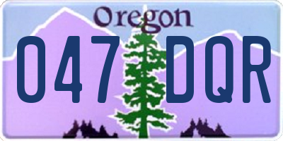 OR license plate 047DQR