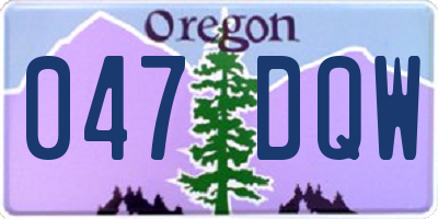 OR license plate 047DQW