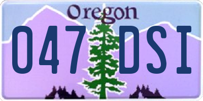 OR license plate 047DSI