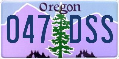 OR license plate 047DSS