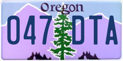 OR license plate 047DTA
